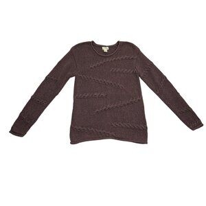 J.Jill Sweater Womens Small Purple Mauve Heavy Knit Silk Linen Blend‎
